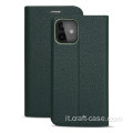 Litchi Pattern Stand Card F Custodia per cellulare